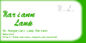 mariann lamp business card